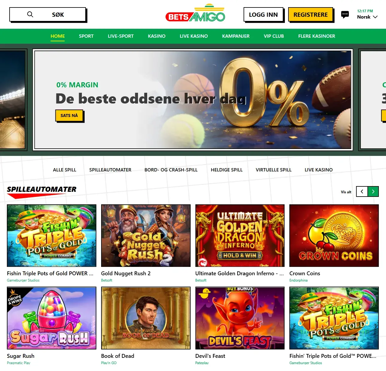 BetsAmigo Casino forside